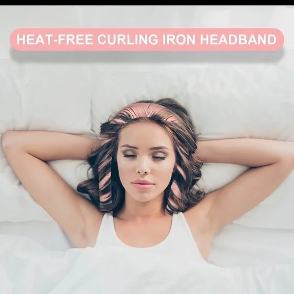 Heatless Curling Rod 4 Piece Overnight Curls Curling Wrap Kit in Pink and Purple - Picture 7 of 7